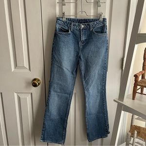 vintage boston proper mid rise dark wash kick flare jeans